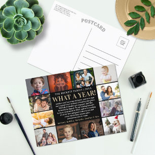 Cartão Postal De Festividades Que Ano De Revisão Da Colagem De Fotos 12