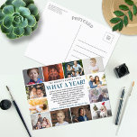 Cartão Postal De Festividades Que Ano De Revisão Da Colagem De Fotos 12<br><div class="desc">Este ano simples e moderno na revisão 12 cartões postais fotográficos são perfeitos para enviar para a família e amigos neste feriado.</div>