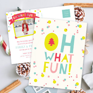 Cartão Postal De Festividades Que Árvore de Natal Divertida Pontos de Confetti C