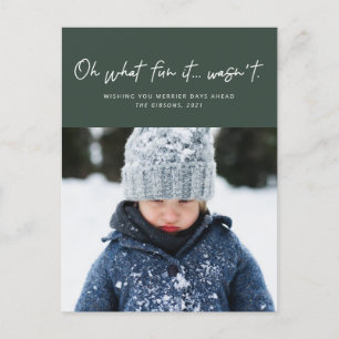 Cartão Postal De Festividades Que divertido não foi uma foto verde engraçada