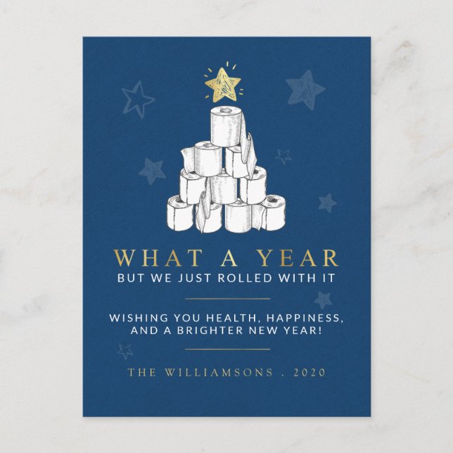 Cartão Postal De Festividades Que Natal De Árvore De Papel De Ano (Frente)