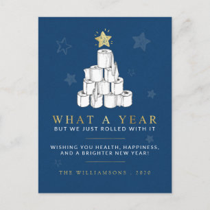 Cartão Postal De Festividades Que Natal De Árvore De Papel De Um Ano