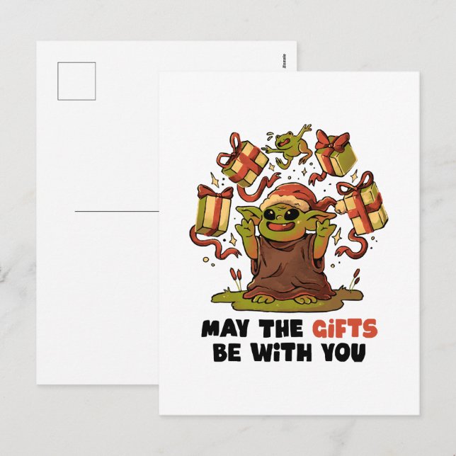 Cartão Postal De Festividades Que os Presentes Estejam Com Você (Frente/Verso)