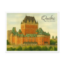 Quebec Canadá Aquarela de Viagem Antiga