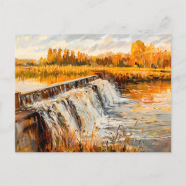 Cartão Postal De Festividades Quebra d'água do Canal do outono