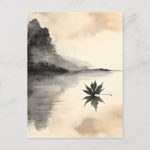 Cartão Postal De Festividades Quebra Silenciosa de outono Sunset Minimalista