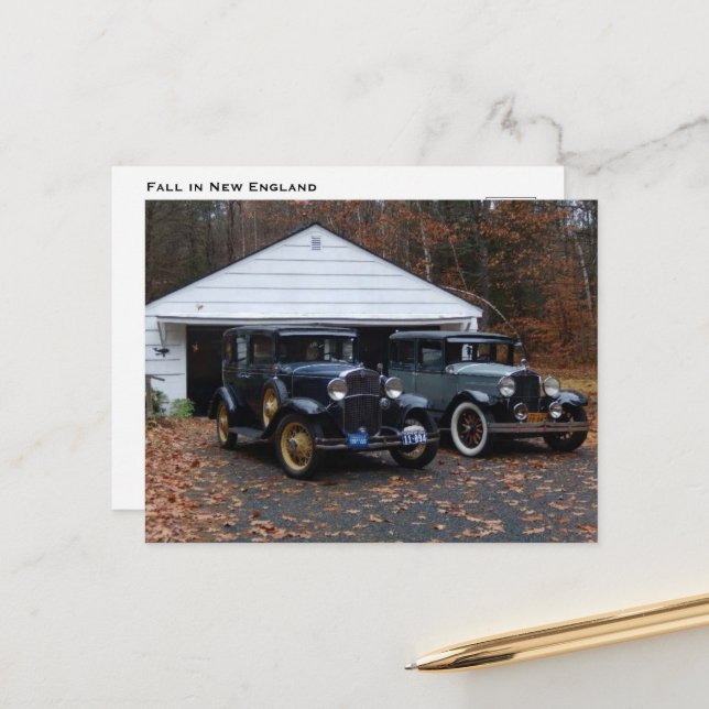 Cartão Postal De Festividades Queda na Nova Inglaterra (Frente/Verso In Situ)