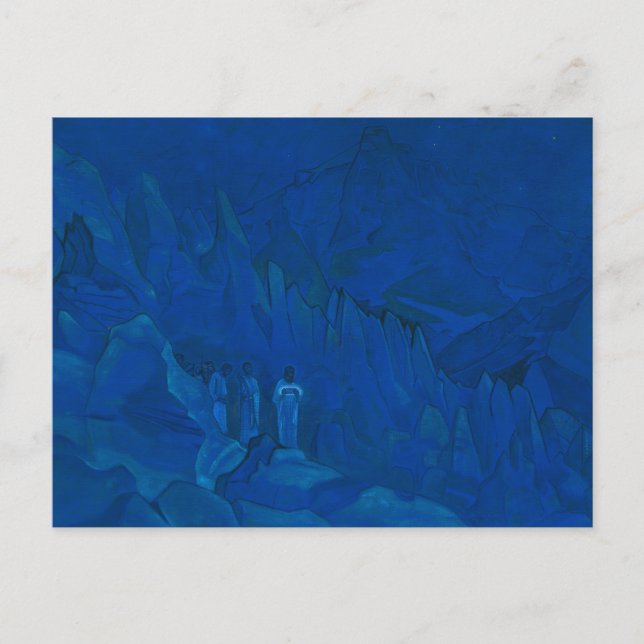 Cartão Postal De Festividades Queima da escuridão por Nicholas Roerich (Frente)