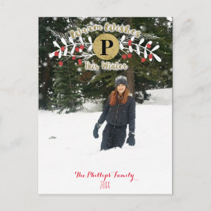 Cartão Postal De Festividades Quente Desperta Esta Foto de Natal de inverno