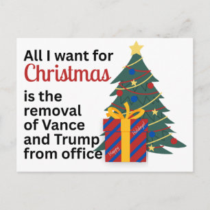 Cartão Postal De Festividades Quer Remoção por Impedimento no Natal Anti-Trump