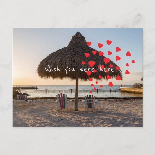 Cartão Postal De Festividades Queria que você estivesse aqui (Frente)