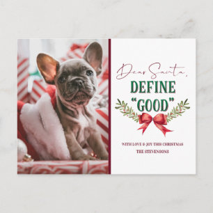 Cartão Postal De Festividades Querido Papai Noel Defina "Bom" Cute fotografia de