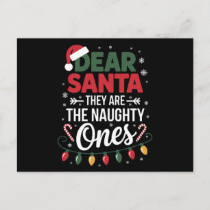 Cartão Postal De Festividades Querido Papai Noel Eles São Os Travessos Natal