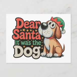 Cartão Postal De Festividades Querido Papai Noel Foi O Cachorro Que Natal Xmas