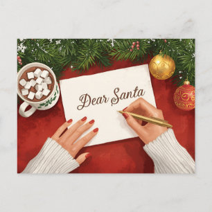 Cartão Postal De Festividades Querido Papai Noel Lista de Natal de Chocolate Que