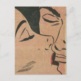 Cartão Postal De Festividades Quic Roy Lichtenstein Style Kiss