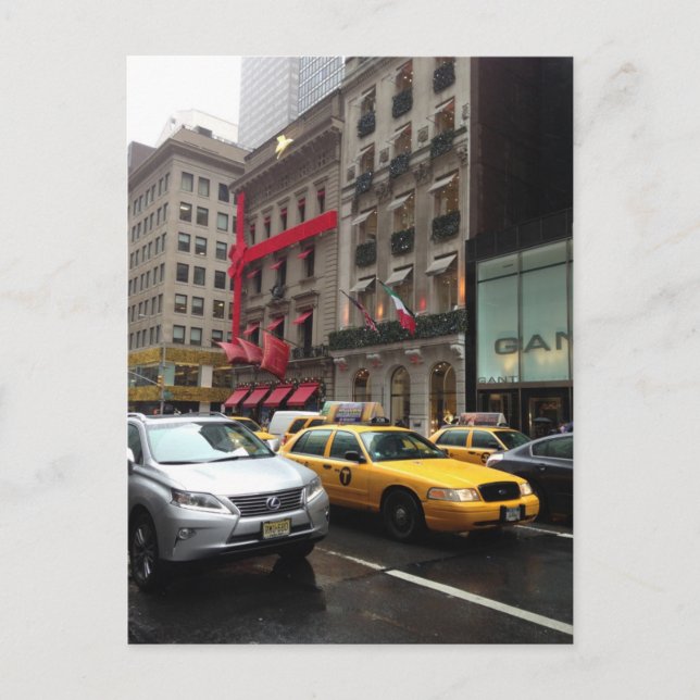 Cartão Postal De Festividades Quinta 5 Avenida Nova York Foto de Natal NYC (Frente)
