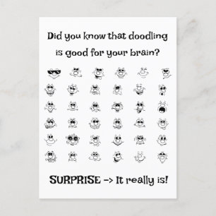 Cartão Postal De Festividades Rabiscar é bom para o seu cérebro
