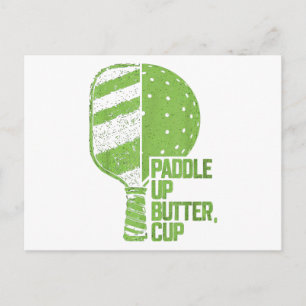 Cartão Postal De Festividades Racquete de Pickleball Engraçada Vire a Borboleta