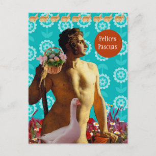 Cartão Postal De Festividades Rainbow Easter