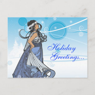 Cartão Postal De Festividades Rainha da Neve de Feriado