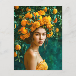 Cartão Postal De Festividades Rainha do Flor Laranja