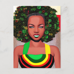 Cartão Postal De Festividades Rainha Negra Melanin Mulher Sista Amor