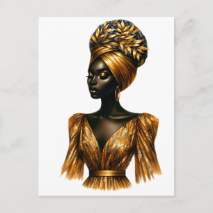 Cartão Postal De Festividades Rainha Negra melanina Bela Americana Sista