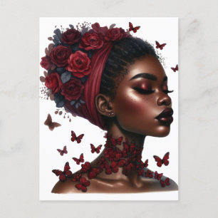 Cartão Postal De Festividades Rainha negra melanina irmã amor de aniversário