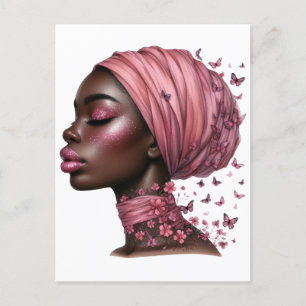 Cartão Postal De Festividades Rainha negra melanina irmã amor de aniversário