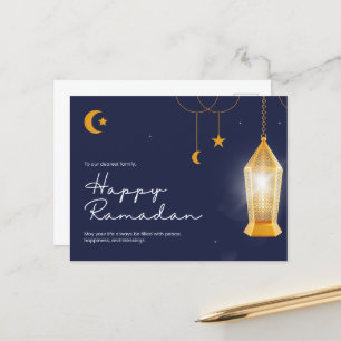 Cartão Postal De Festividades Ramadan Kareem Blue