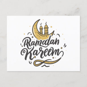 Cartão Postal De Festividades Ramadan Kareem Crescent Moon avistou a festa