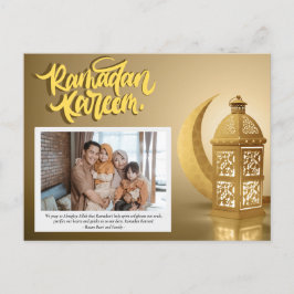 Cartão Postal De Festividades Ramadan Kareem Personalizado Texto de Foto