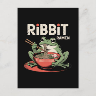Cartão Postal De Festividades Ramen De Comida De sapo Engraçado Ramen De Bbit
