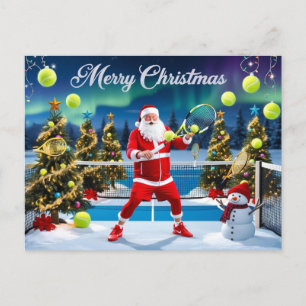 Cartão Postal De Festividades Raquetas Festivas de tênis Natal