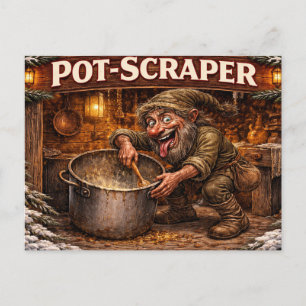 Cartão Postal De Festividades Raspador de Panela Icelandic Yule Lad