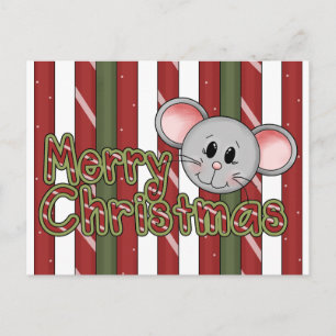 Cartão Postal De Festividades Rato de Natal