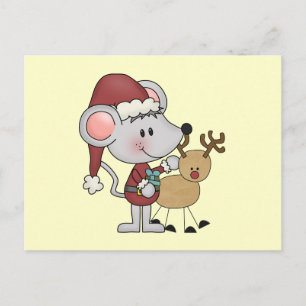 Cartão Postal De Festividades Rato de Natal e