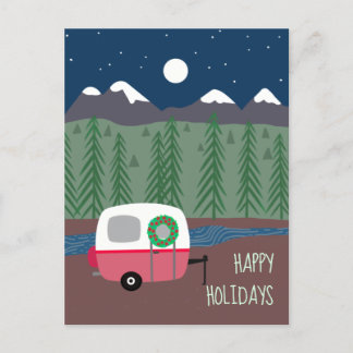 Cartão Postal De Festividades Reboque da Campa Feriada nas Montanhas