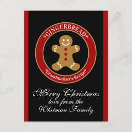 Cartão Postal De Festividades Receita de Biscoito de Gengibre