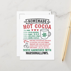 Cartão Postal De Festividades Receita de Chocolate Quente do Polo Norte