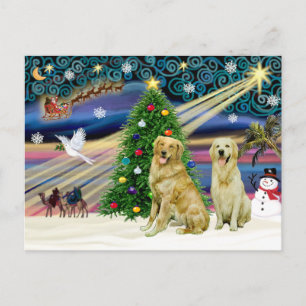 Cartão Postal De Festividades Recuperadores de Ouros mágicos de Natal (dois)