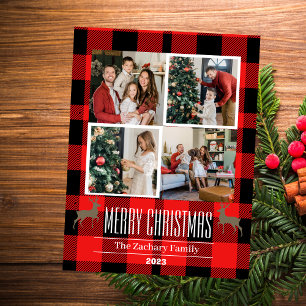 Cartão Postal De Festividades Red Buffalo Natal Férias Família 4 Foto