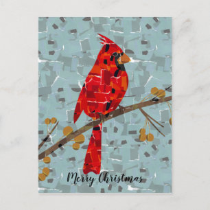 Cartão Postal De Festividades Red Cardinal, a ave do Natal