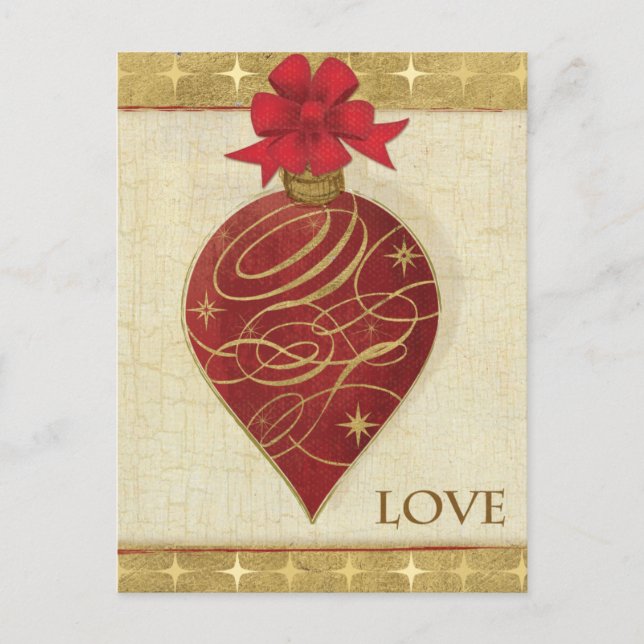 Cartão Postal De Festividades Red Christmas DŽcor Hope (Frente)