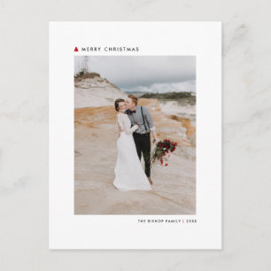 Cartão Postal De Festividades Red Christmas Tree Modern Modern Merry Photo