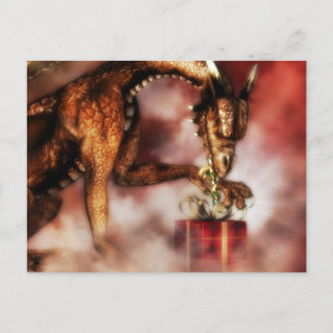 Cartão Postal De Festividades Red Dragons Christmas