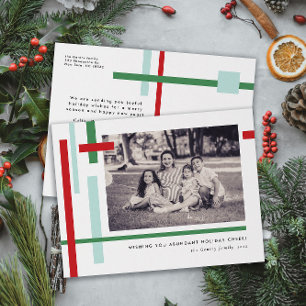 Cartão Postal De Festividades Red Green Blue Color Strips Modern