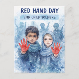 Cartão Postal De Festividades Red Hand Day Postcard Hope for Children