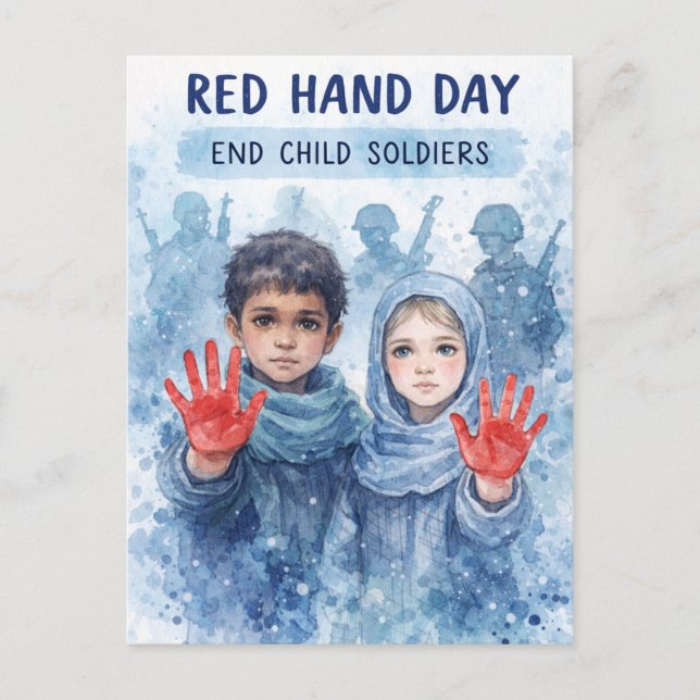 Cartão Postal De Festividades Red Hand Day Postcard Hope for Children (Frente)